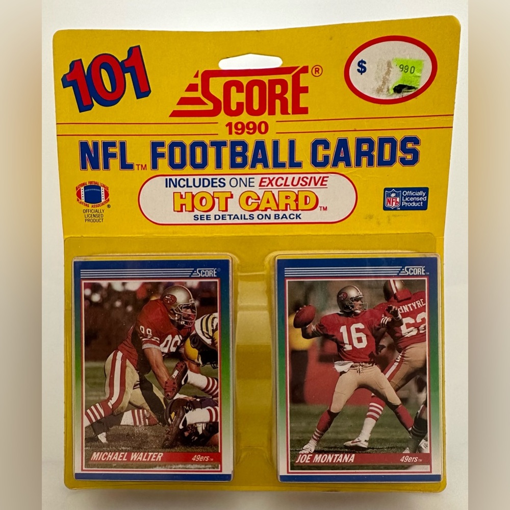 Unopened 1990 NFL Football cards.